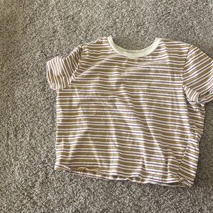 striped cropped tee